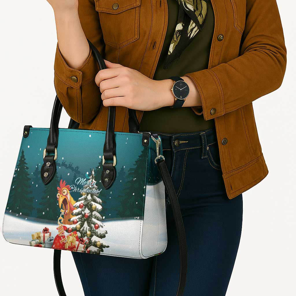 F Caw F Chicken Leather Bag Funny Christmas - Wonder Print Shop
