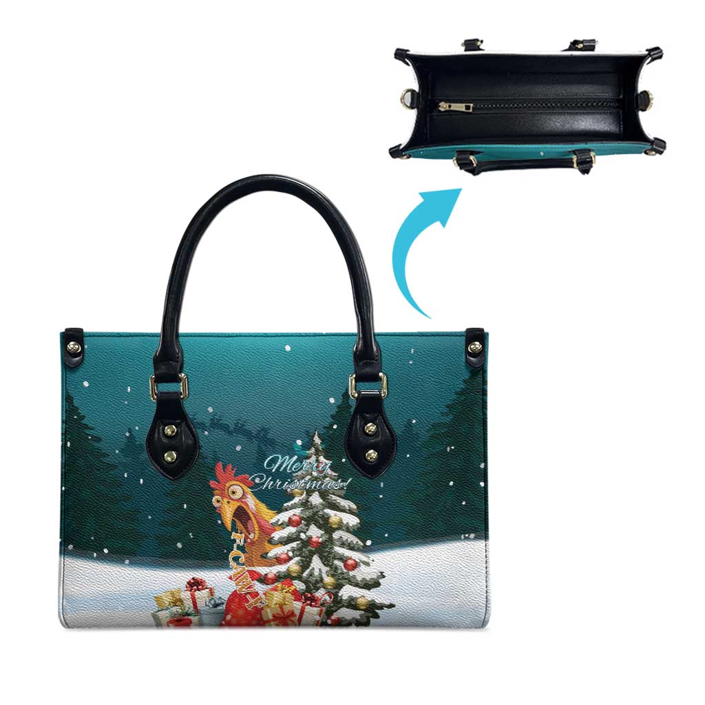F Caw F Chicken Leather Bag Funny Christmas - Wonder Print Shop