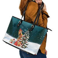 F Caw F Chicken Leather Tote Bag Funny Christmas - Wonder Print Shop