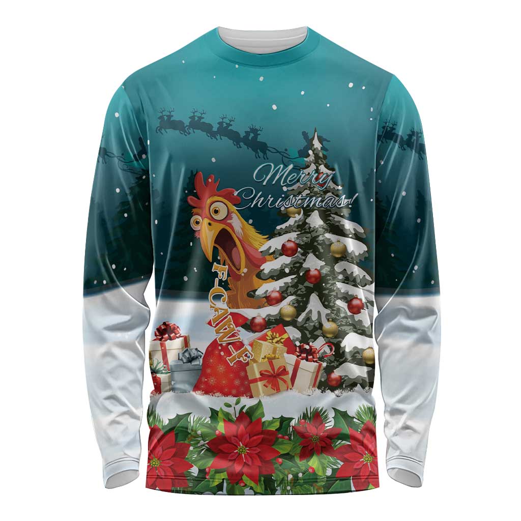 F Caw F Chicken Long Sleeve Shirt Funny Christmas - Wonder Print Shop