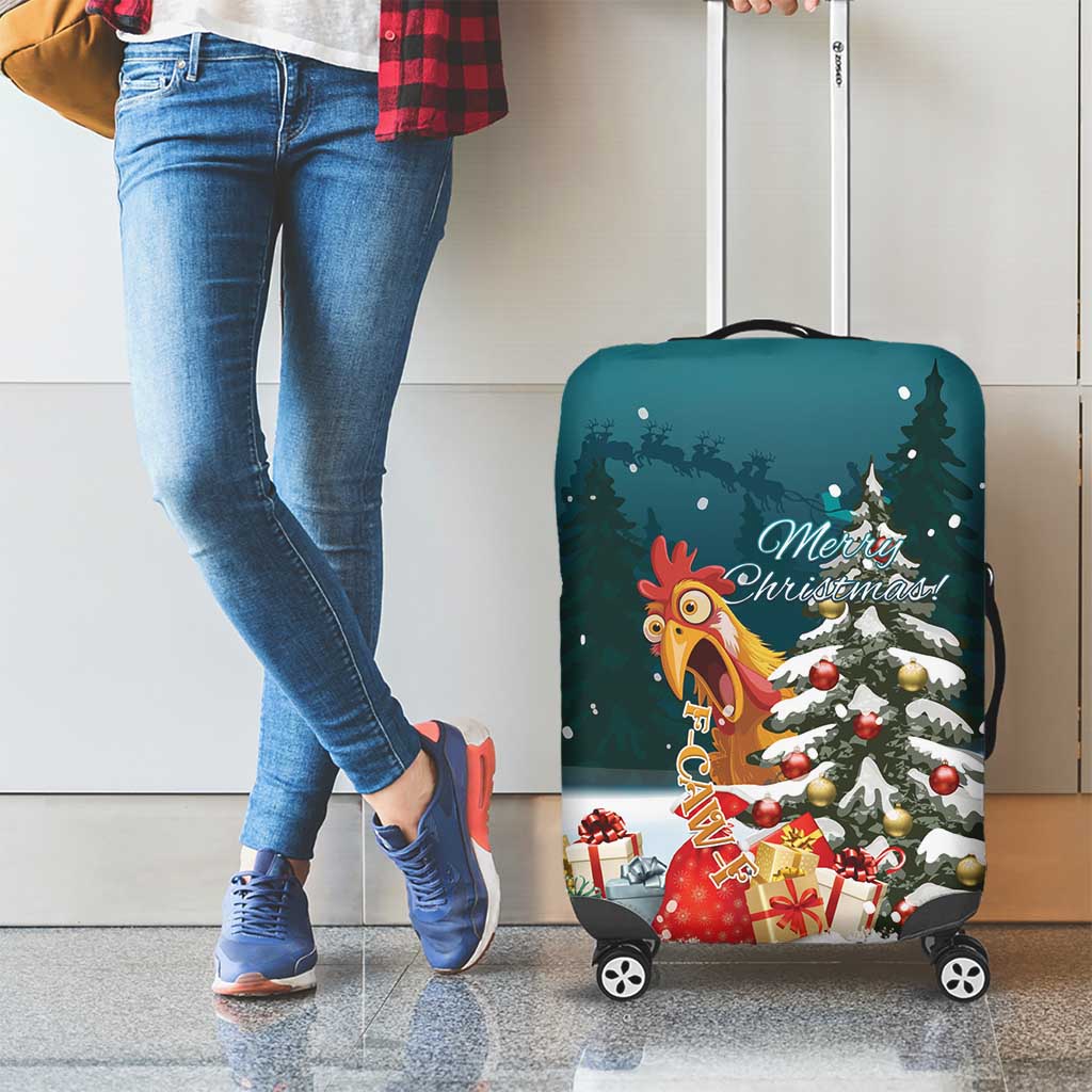 F Caw F Chicken Luggage Cover Funny Christmas - Wonder Print Shop