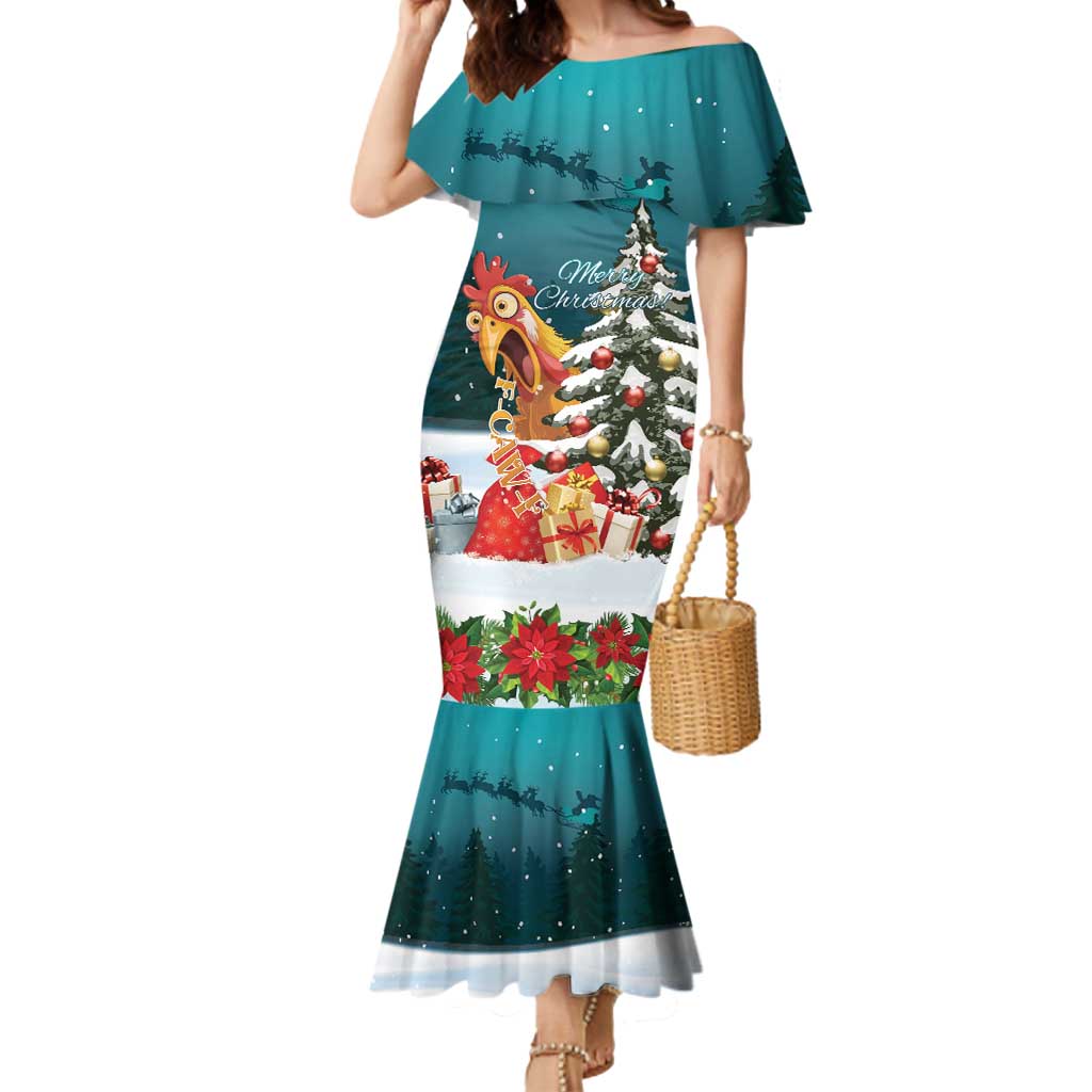 F Caw F Chicken Mermaid Dress Funny Christmas - Wonder Print Shop