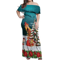 F Caw F Chicken Off Shoulder Maxi Dress Funny Christmas - Wonder Print Shop