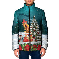 F Caw F Chicken Padded Jacket Funny Christmas - Wonder Print Shop
