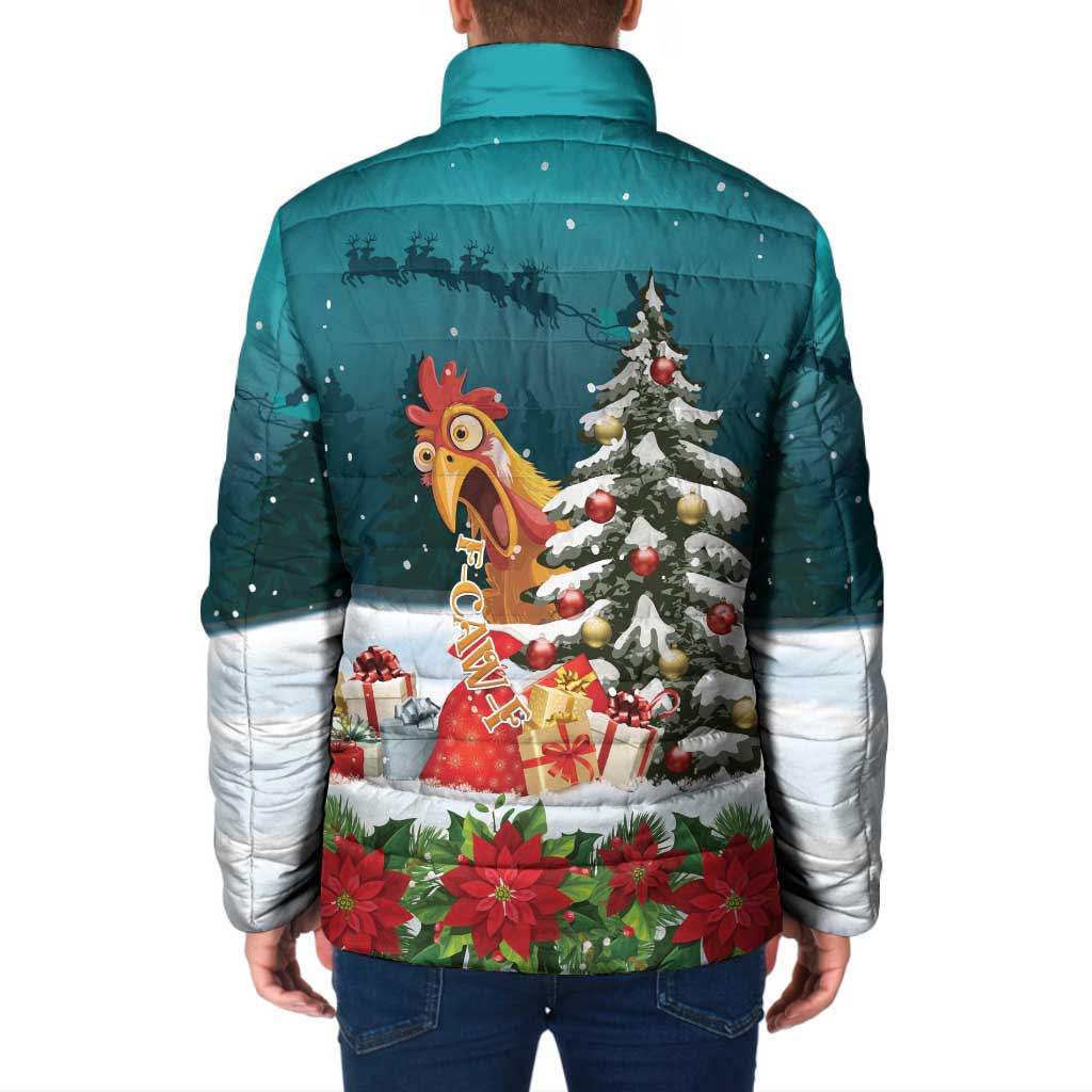 F Caw F Chicken Padded Jacket Funny Christmas - Wonder Print Shop