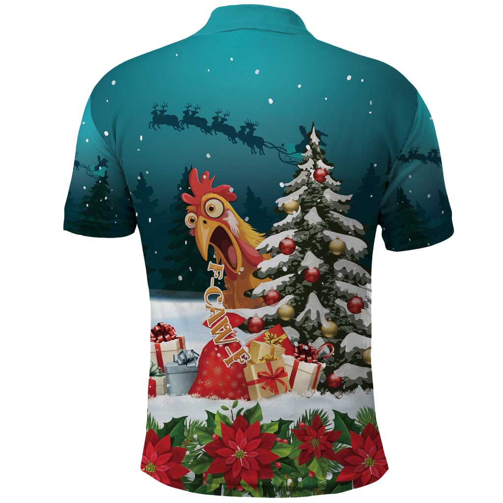 F Caw F Chicken Polo Shirt Funny Christmas - Wonder Print Shop