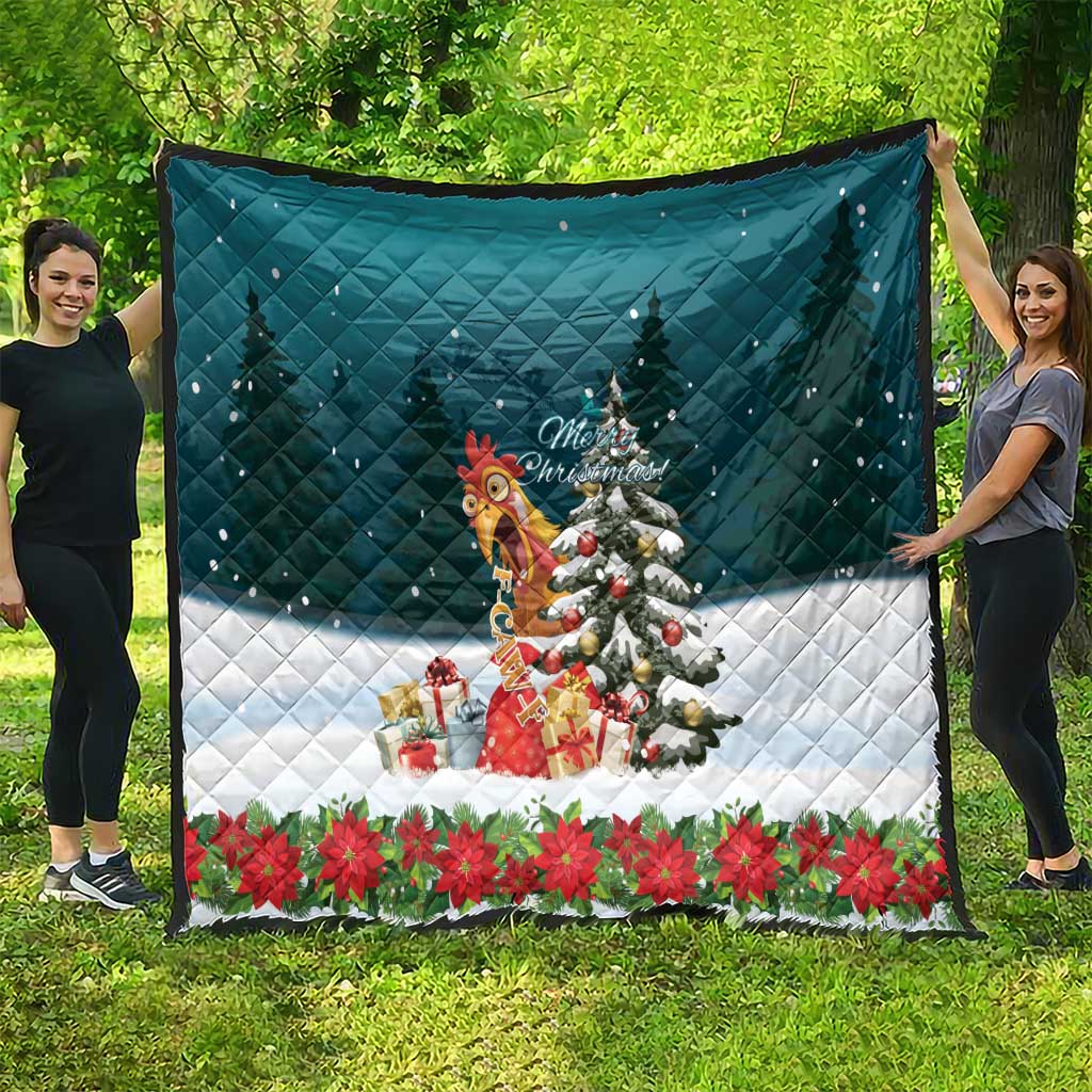 F Caw F Chicken Quilt Funny Christmas - Wonder Print Shop