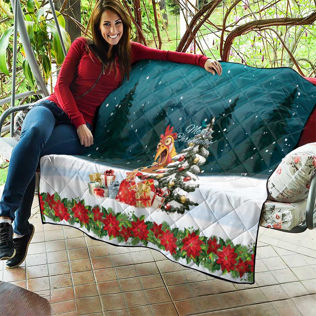 F Caw F Chicken Quilt Funny Christmas - Wonder Print Shop