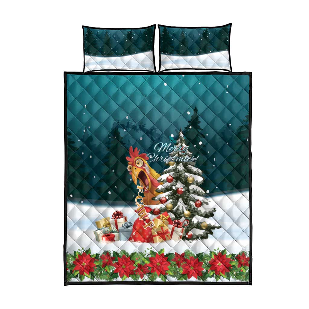 F Caw F Chicken Quilt Bed Set Funny Christmas - Wonder Print Shop
