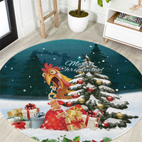 F Caw F Chicken Round Carpet Funny Christmas - Wonder Print Shop