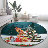 F Caw F Chicken Round Carpet Funny Christmas - Wonder Print Shop
