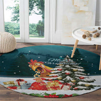 F Caw F Chicken Round Carpet Funny Christmas - Wonder Print Shop