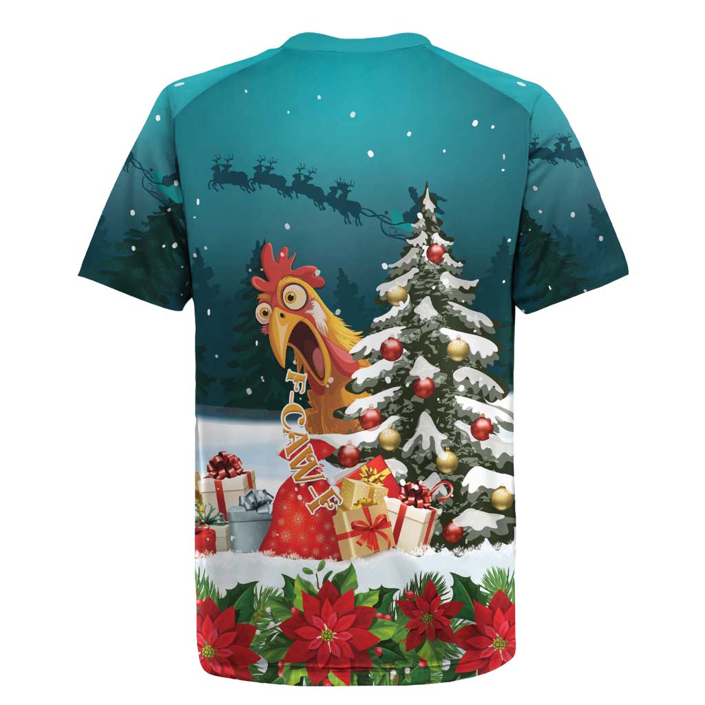 F Caw F Chicken Rugby Jersey Funny Christmas - Wonder Print Shop