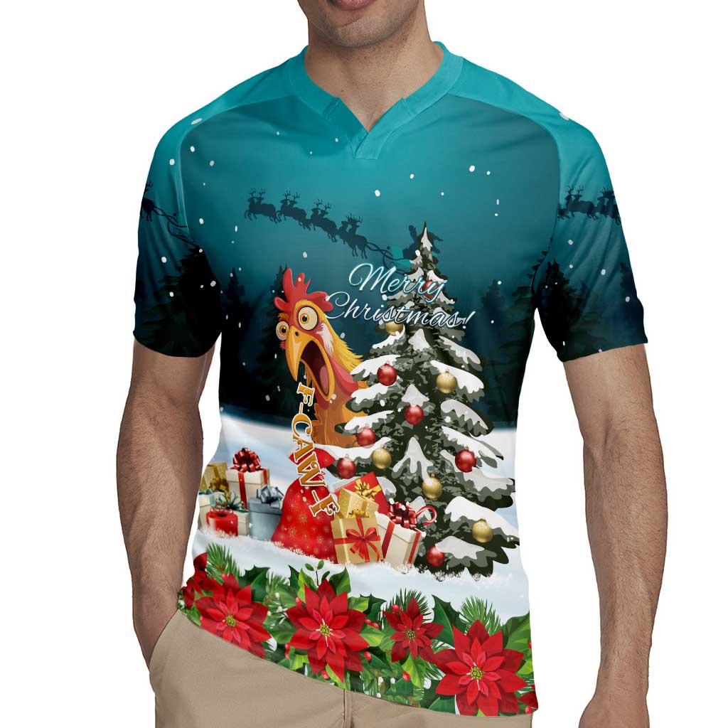 F Caw F Chicken Rugby Jersey Funny Christmas - Wonder Print Shop