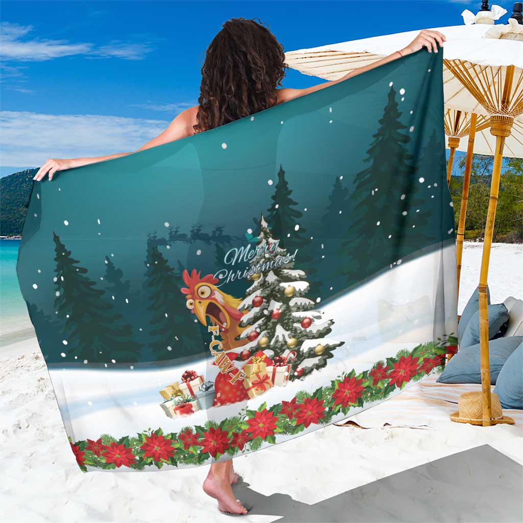 F Caw F Chicken Sarong Funny Christmas - Wonder Print Shop