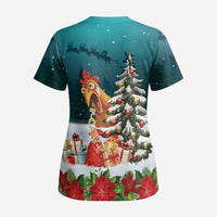 F Caw F Chicken Scrub Top Funny Christmas - Wonder Print Shop