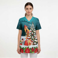 F Caw F Chicken Scrub Top Funny Christmas - Wonder Print Shop