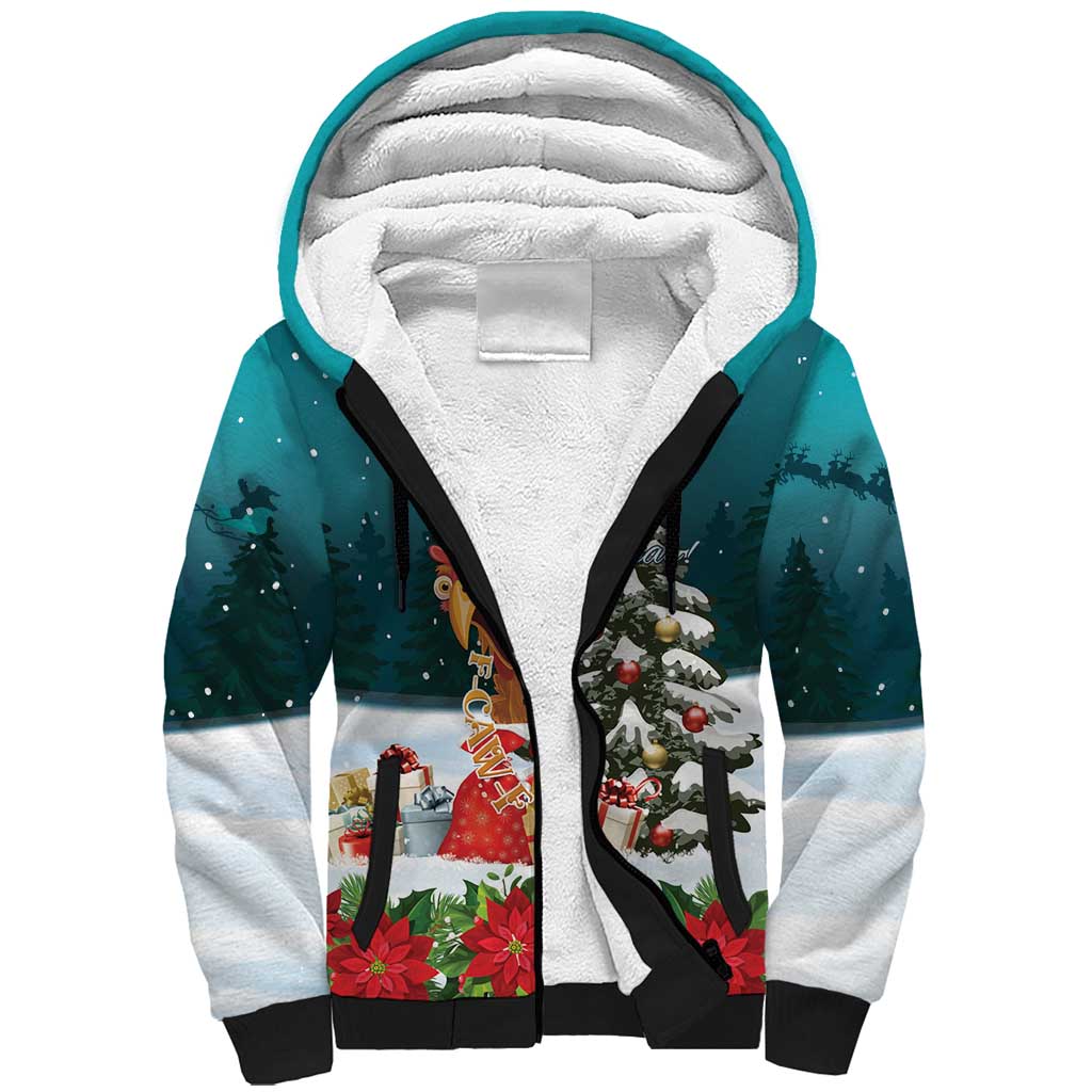 F Caw F Chicken Sherpa Hoodie Funny Christmas - Wonder Print Shop
