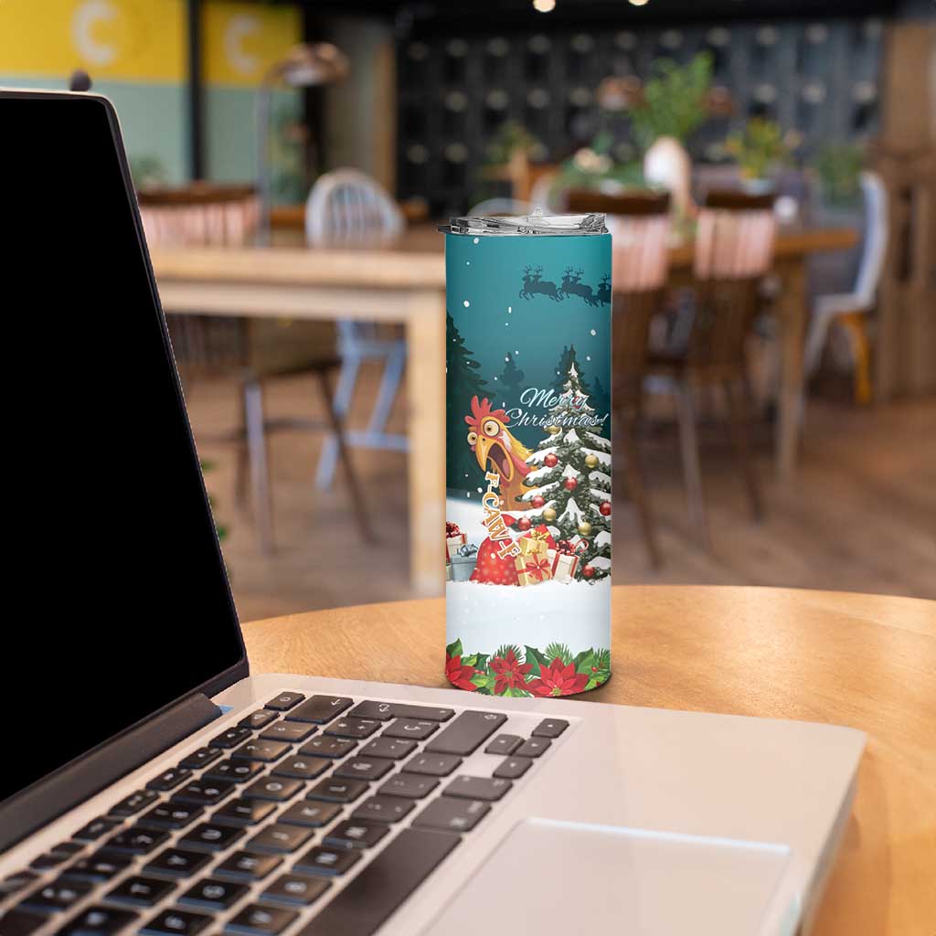 F Caw F Chicken Skinny Tumbler Funny Christmas - Wonder Print Shop