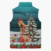 F Caw F Chicken Sleeveless Puffer Jacket Funny Christmas - Wonder Print Shop