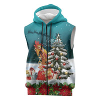 F Caw F Chicken Sleeveless Zip Hoodie Funny Christmas - Wonder Print Shop
