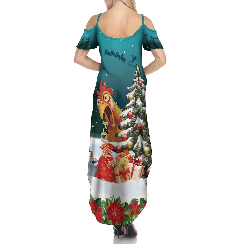 F Caw F Chicken Summer Maxi Dress Funny Christmas - Wonder Print Shop