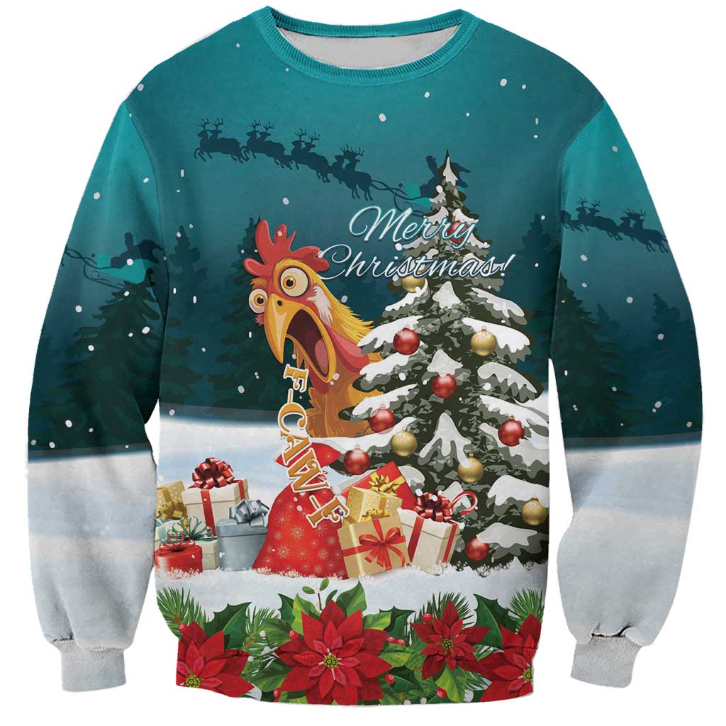 F Caw F Chicken Sweatshirt Funny Christmas - Wonder Print Shop