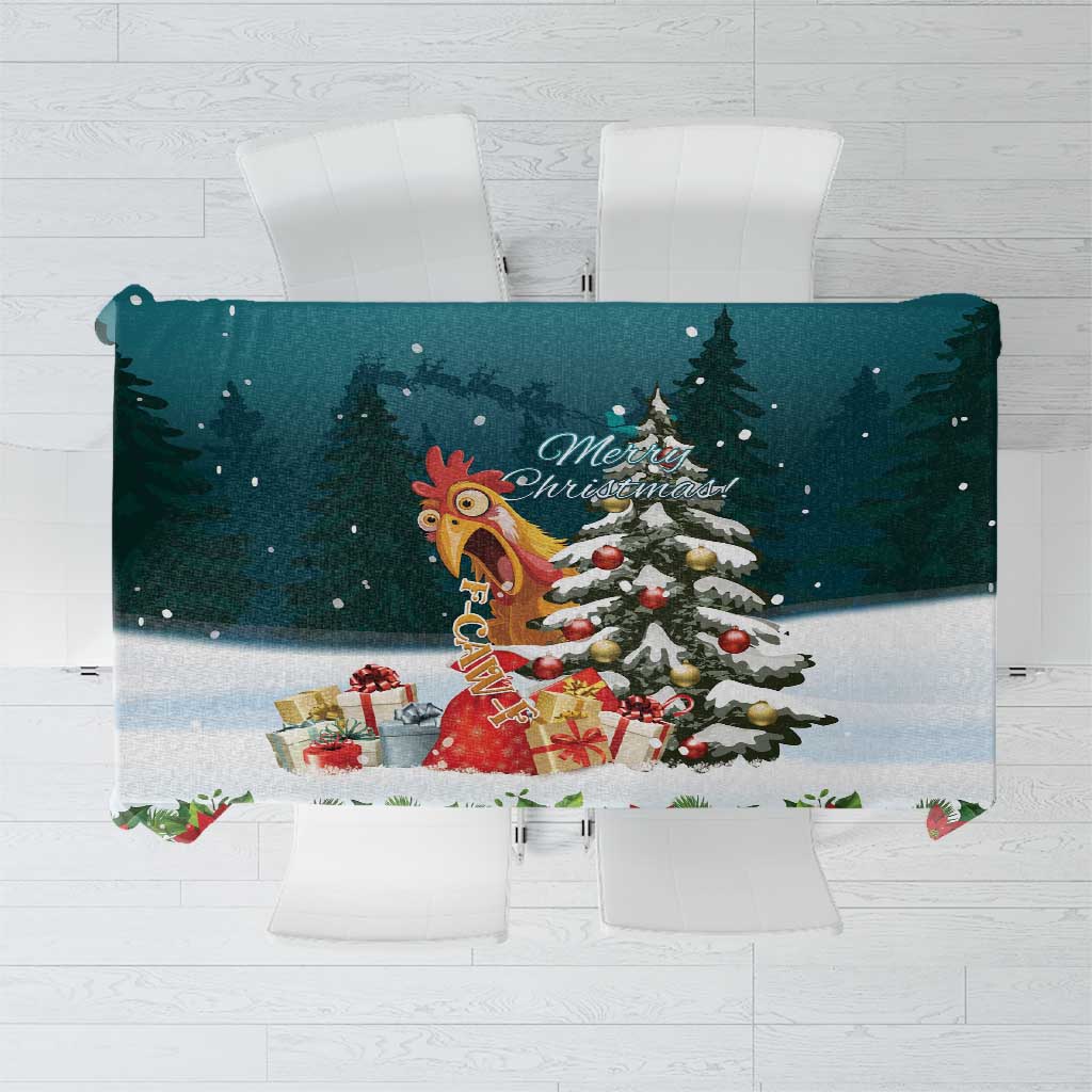 F Caw F Chicken Tablecloth Funny Christmas - Wonder Print Shop