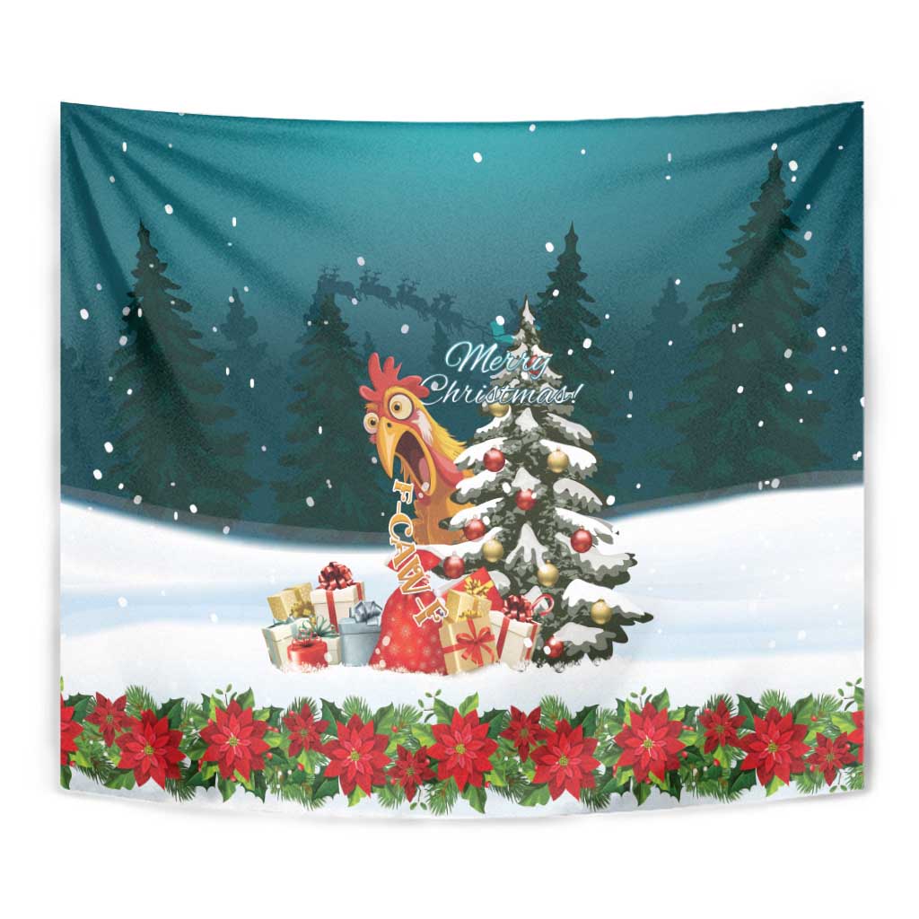 F Caw F Chicken Tapestry Funny Christmas - Wonder Print Shop