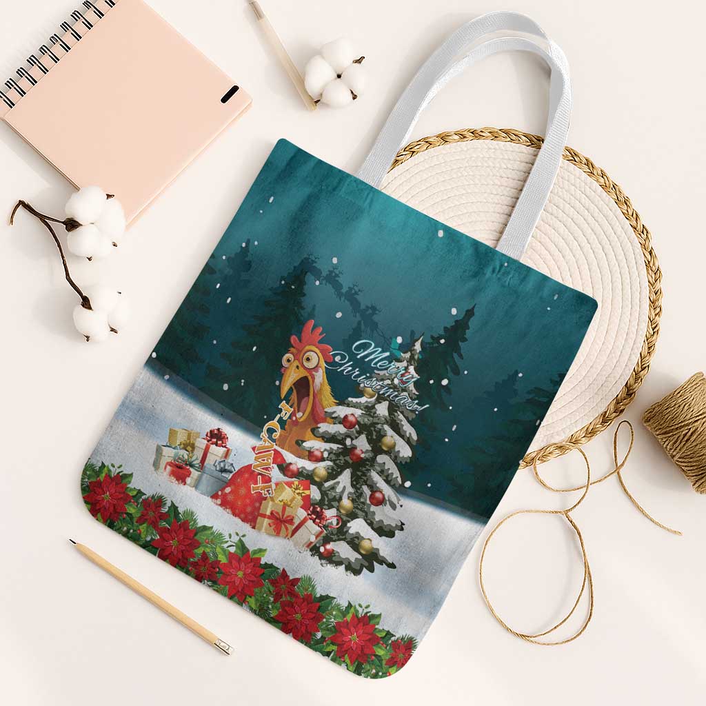 F Caw F Chicken Tote Bag Funny Christmas - Wonder Print Shop