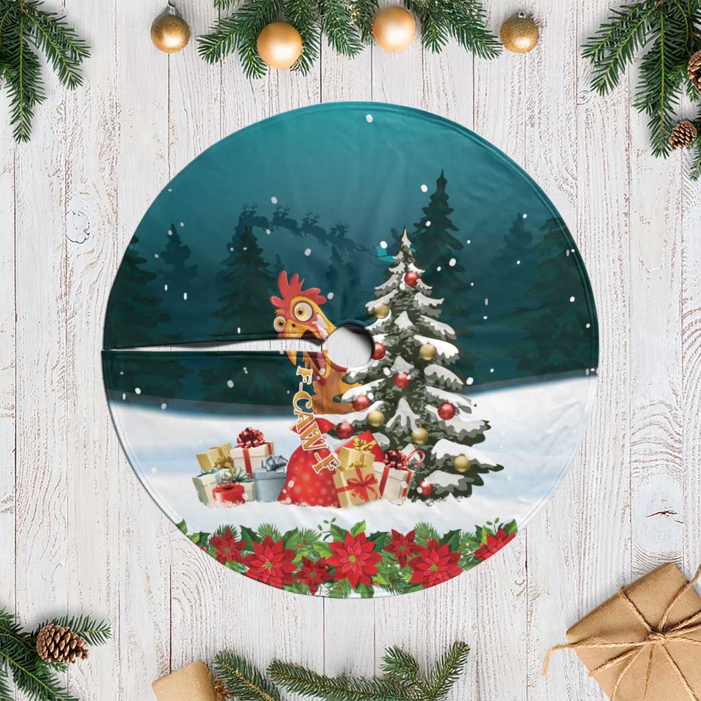 F Caw F Chicken Tree Skirt Funny Christmas - Wonder Print Shop