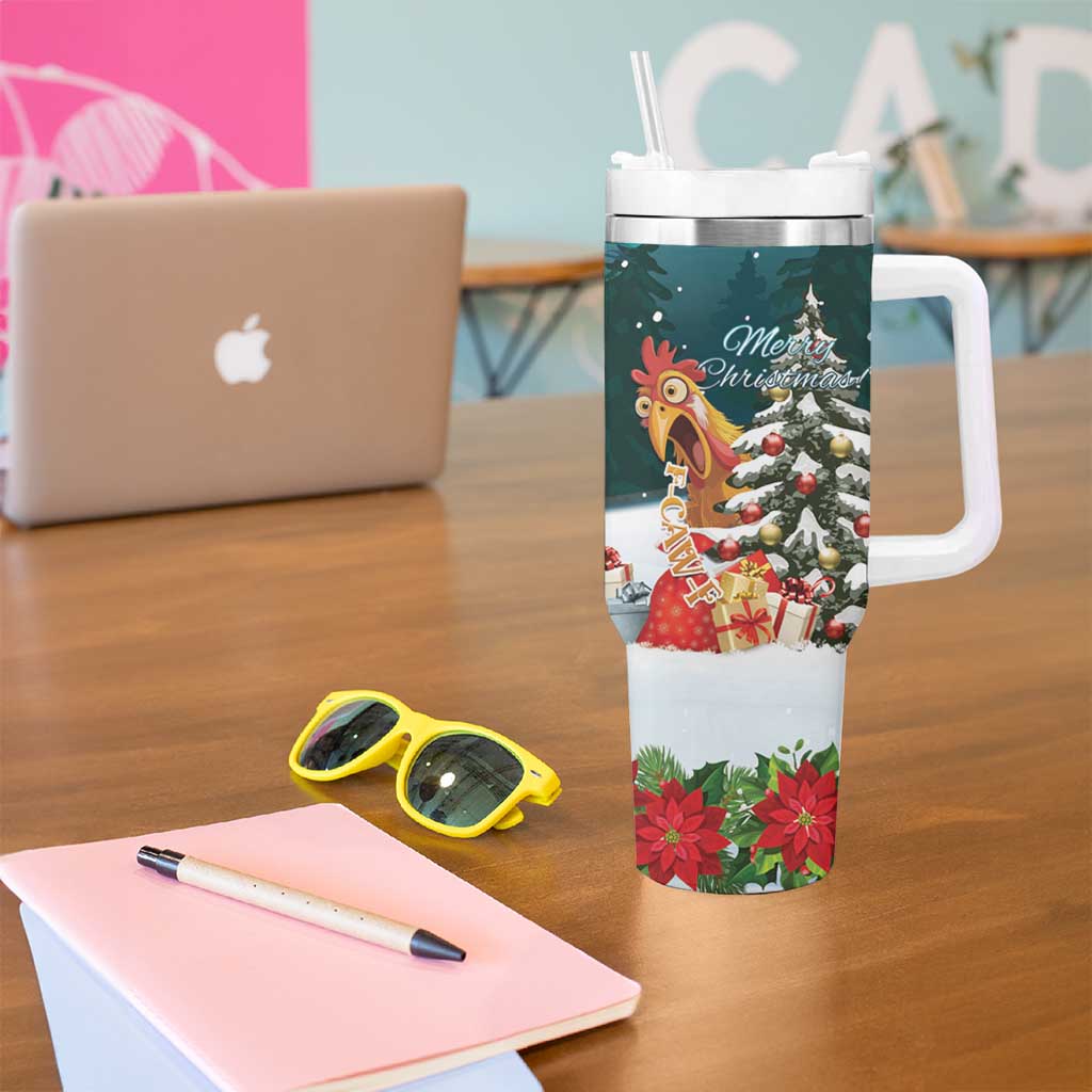 F Caw F Chicken Tumbler With Handle Funny Christmas - Wonder Print Shop