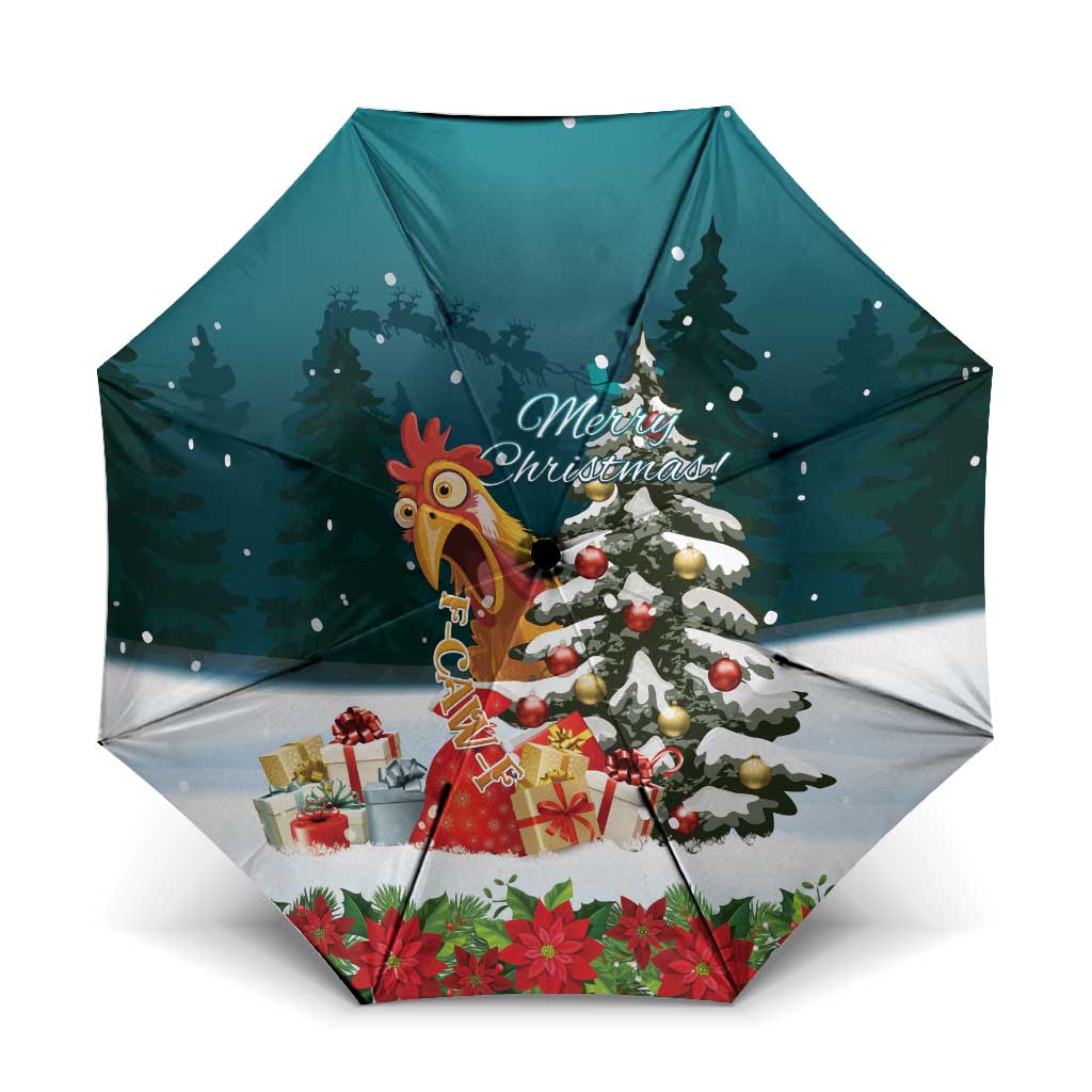 F Caw F Chicken Umbrella Funny Christmas - Wonder Print Shop