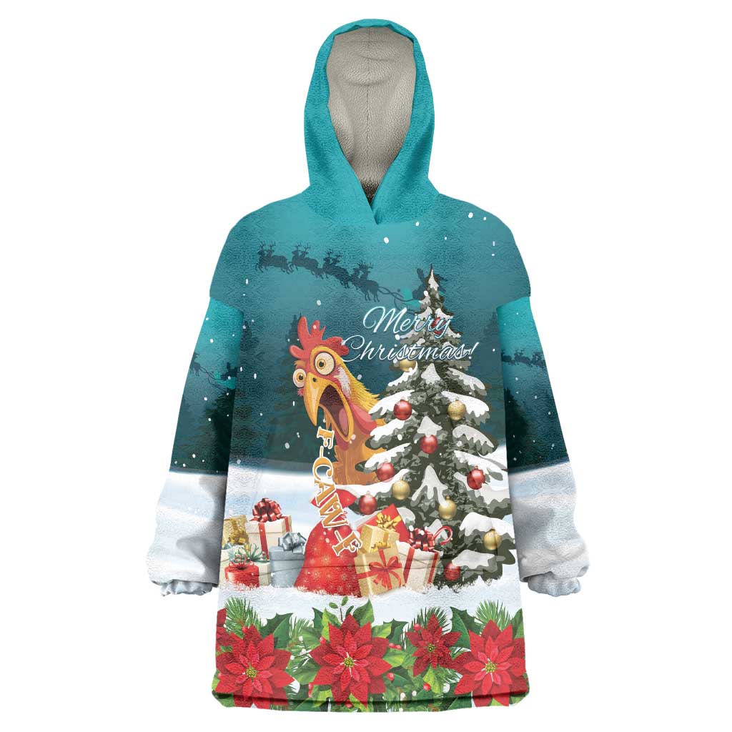 F Caw F Chicken Wearable Blanket Hoodie Funny Christmas - Wonder Print Shop