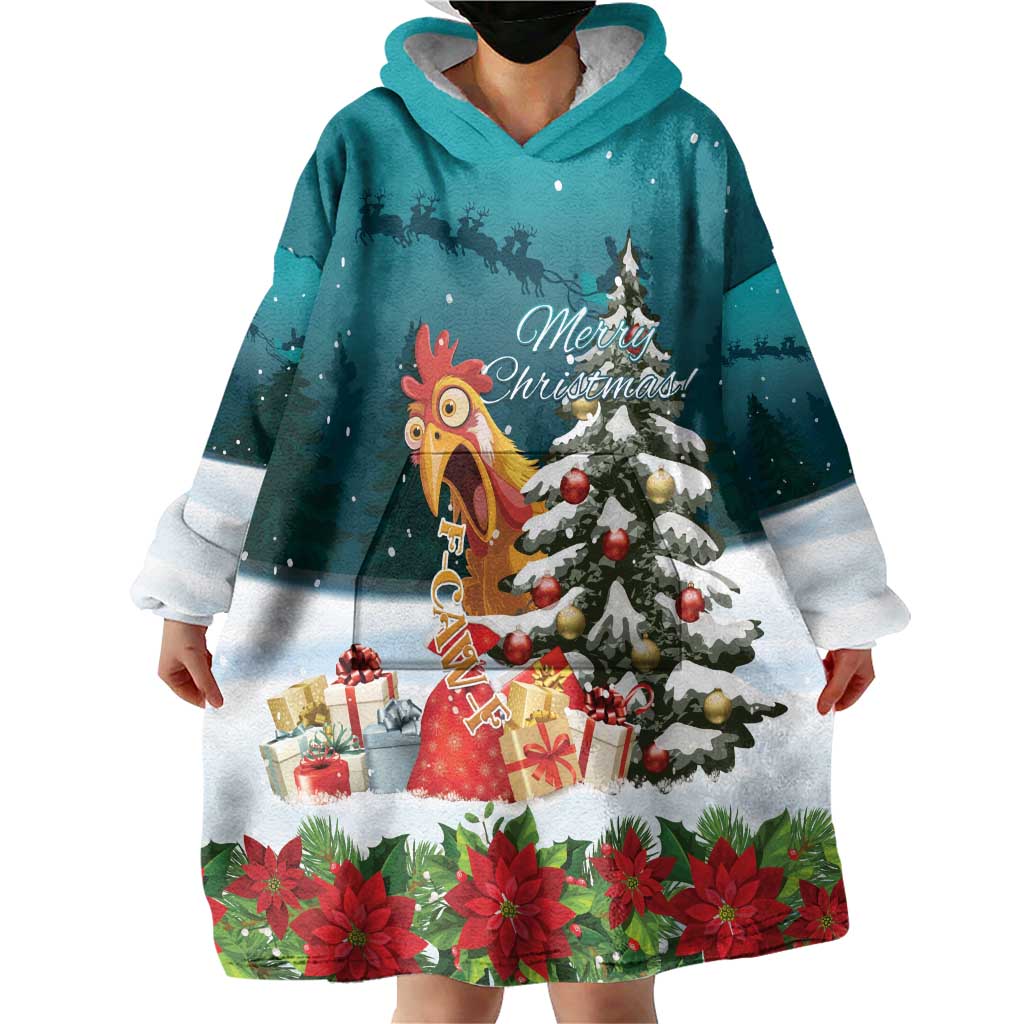 F Caw F Chicken Wearable Blanket Hoodie Funny Christmas - Wonder Print Shop