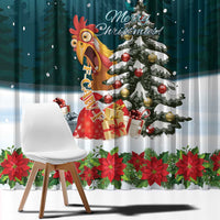 F Caw F Chicken Window Curtain Funny Christmas - Wonder Print Shop