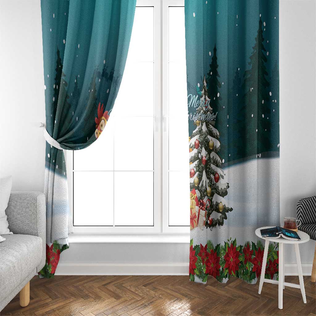 F Caw F Chicken Window Curtain Funny Christmas - Wonder Print Shop