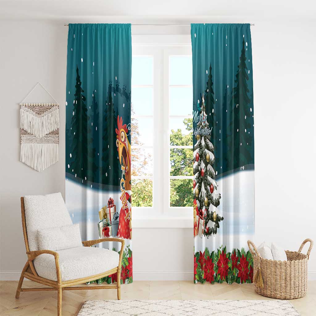 F Caw F Chicken Window Curtain Funny Christmas - Wonder Print Shop