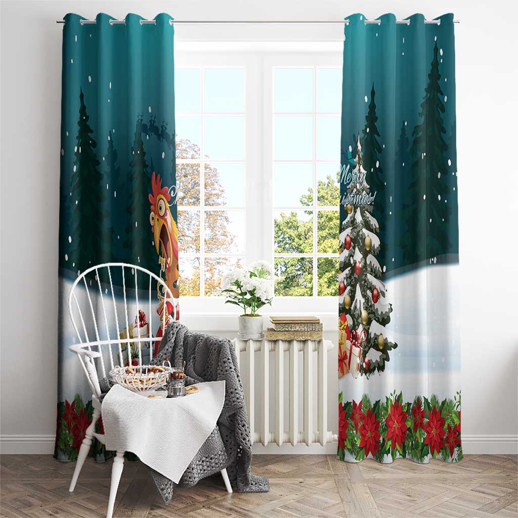 F Caw F Chicken Window Curtain Funny Christmas - Wonder Print Shop