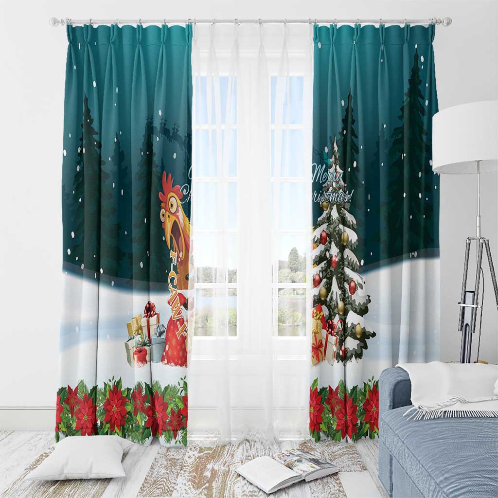 F Caw F Chicken Window Curtain Funny Christmas - Wonder Print Shop