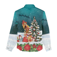 F Caw F Chicken Women Casual Shirt Funny Christmas - Wonder Print Shop