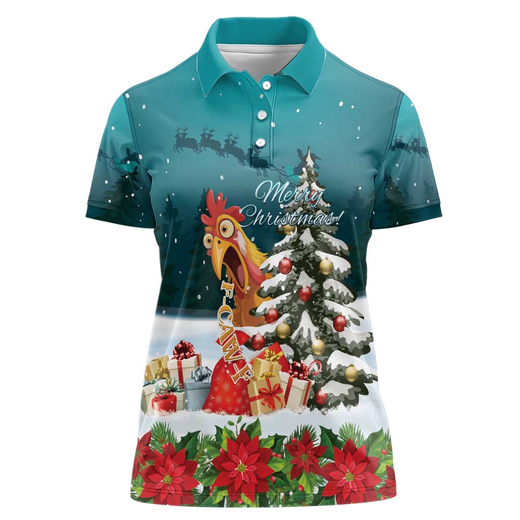 F Caw F Chicken Women Polo Shirt Funny Christmas - Wonder Print Shop
