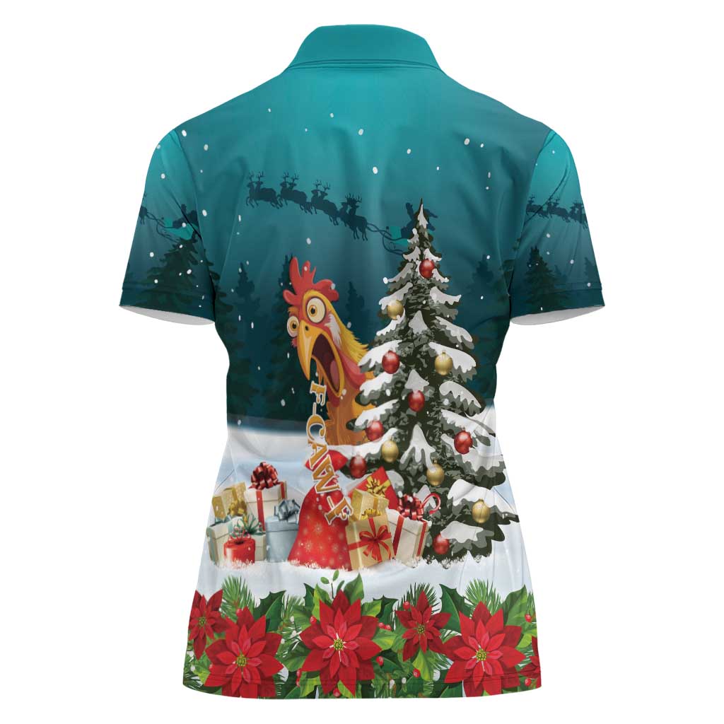 F Caw F Chicken Women Polo Shirt Funny Christmas - Wonder Print Shop
