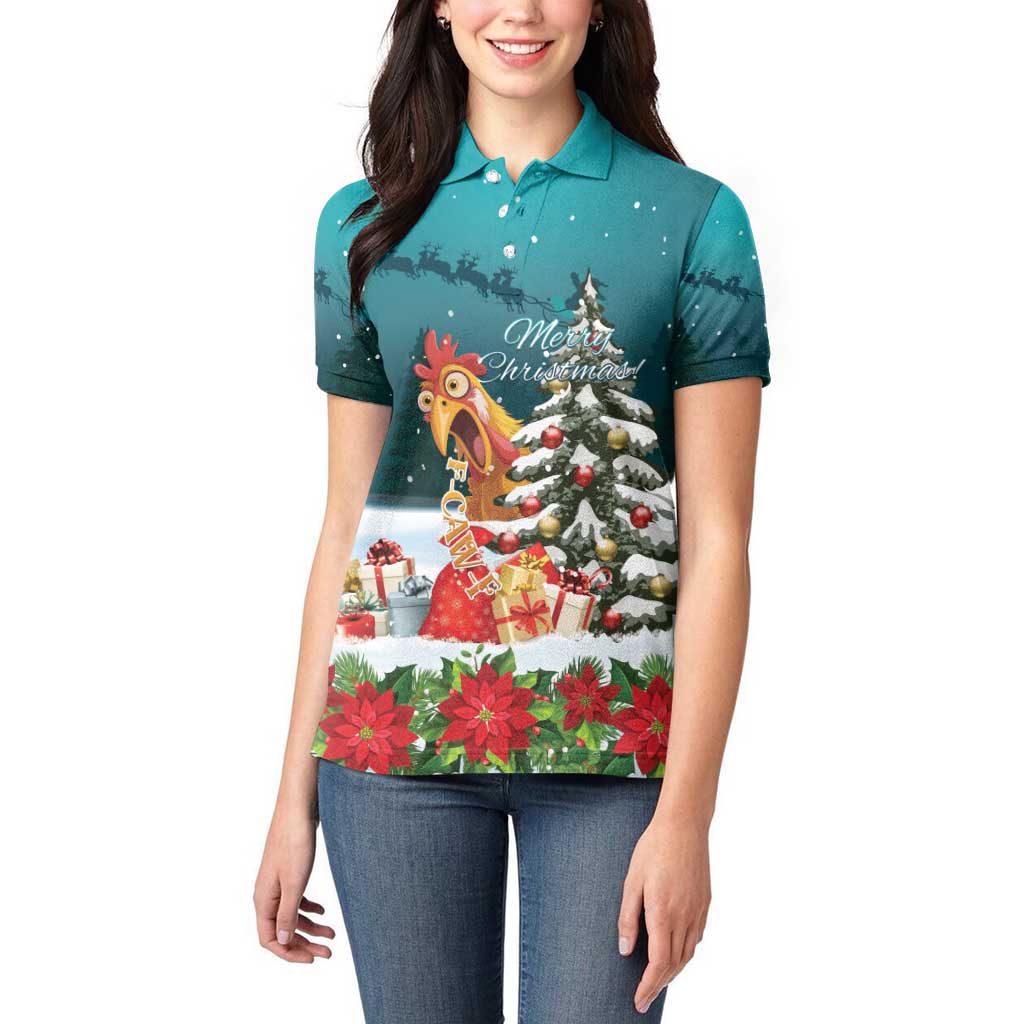 F Caw F Chicken Women Polo Shirt Funny Christmas - Wonder Print Shop