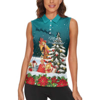 F Caw F Chicken Women Sleeveless Polo Shirt Funny Christmas - Wonder Print Shop