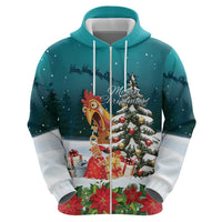 F Caw F Chicken Zip Hoodie Funny Christmas - Wonder Print Shop