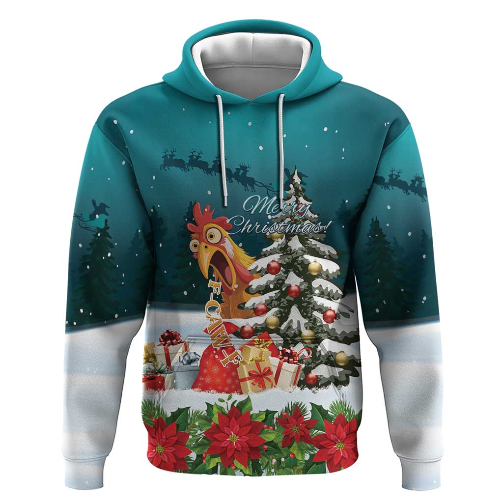 F Caw F Chicken Zip Hoodie Funny Christmas - Wonder Print Shop