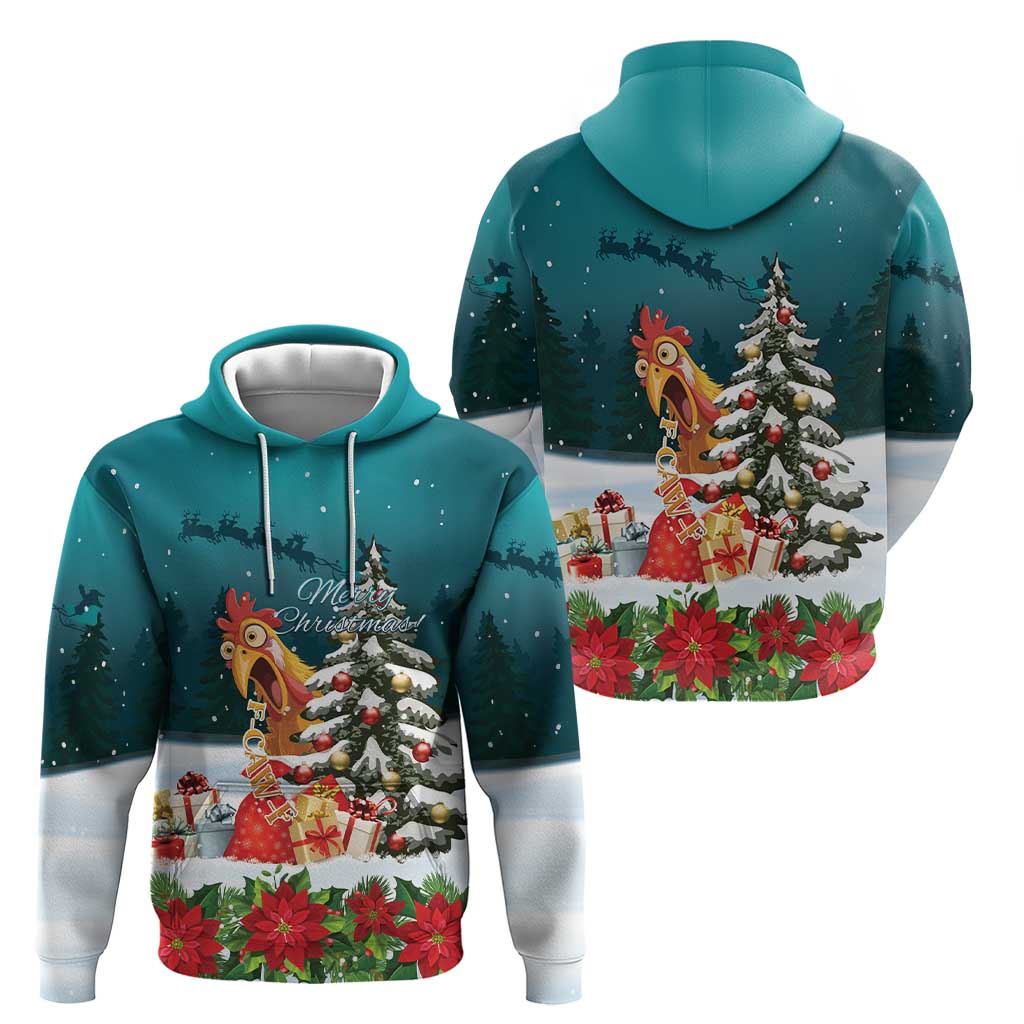 F Caw F Chicken Zip Hoodie Funny Christmas - Wonder Print Shop