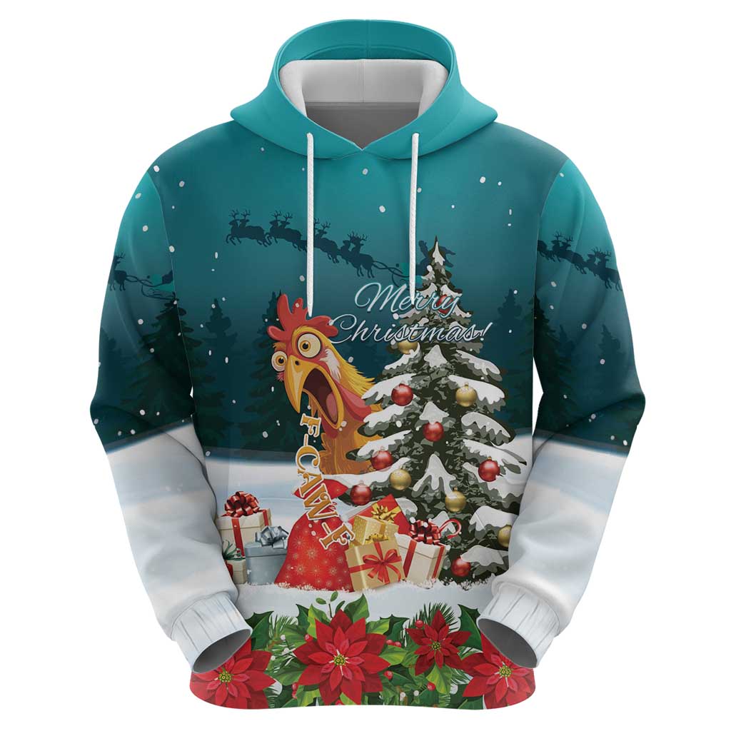 F Caw F Chicken Zip Hoodie Funny Christmas - Wonder Print Shop