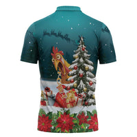F Caw F Chicken Zipper Polo Shirt Funny Christmas - Wonder Print Shop